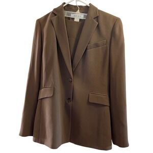Vintage Alfani Women's 3 Pc Brown Suit Blazer Skirt Sz 2 Pants Sz 4 Korea